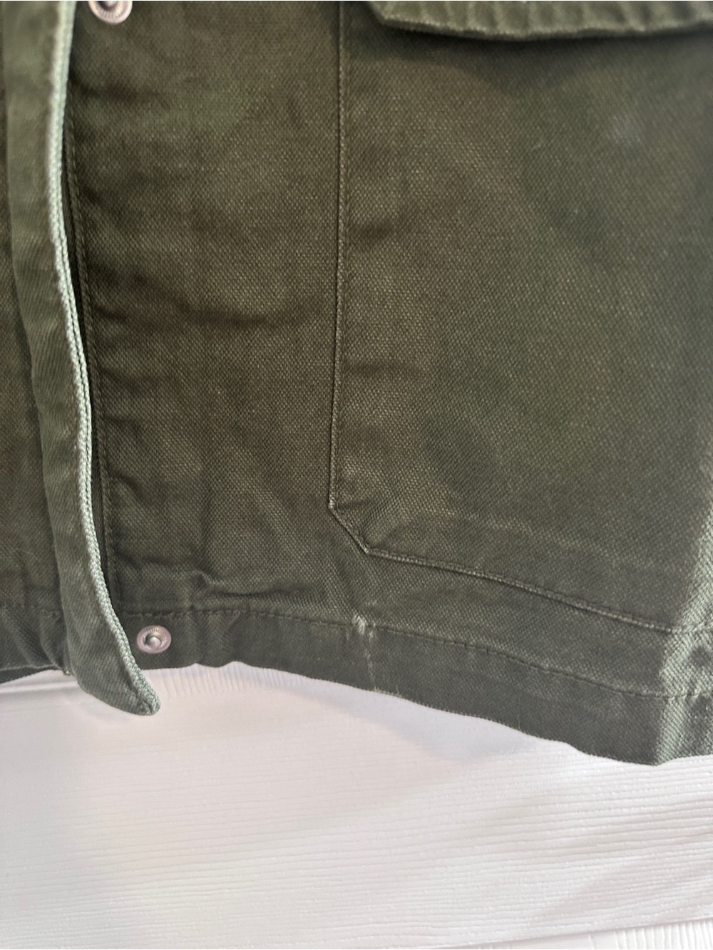 NWT Gap Relaxed Canvas Barn Jacket Olive Corduroy Collar Size L - Picture 2 of 11
